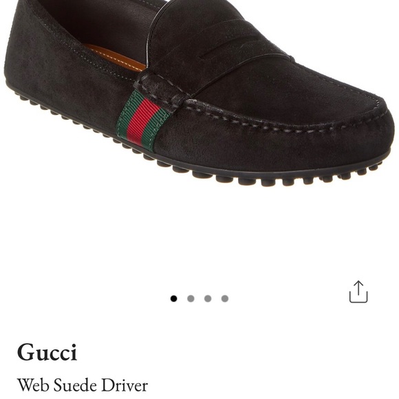 Gucci Men’s Suede Driver shoes size 8, new - Picture 2 of 3